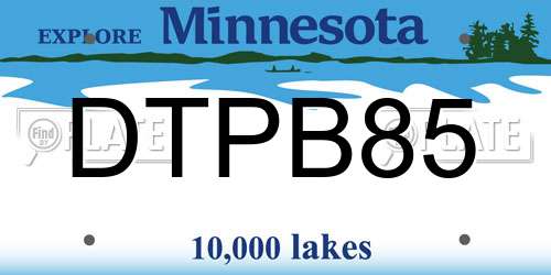 DTPB85 Minnesota License Plate