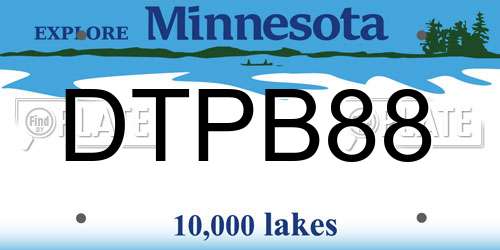 DTPB88 Minnesota License Plate