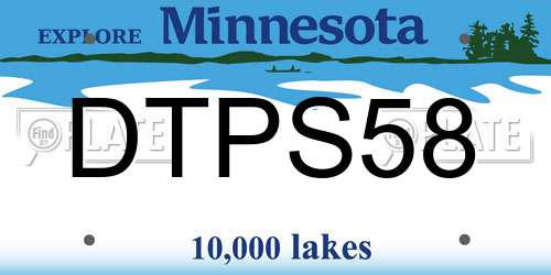 DTPS58 Minnesota License Plate