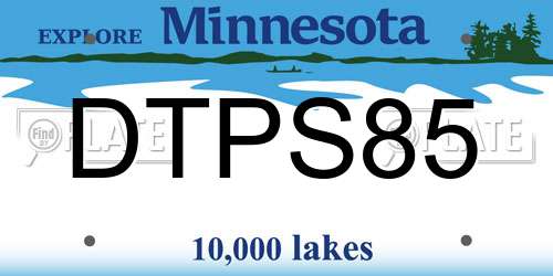 DTPS85 Minnesota License Plate