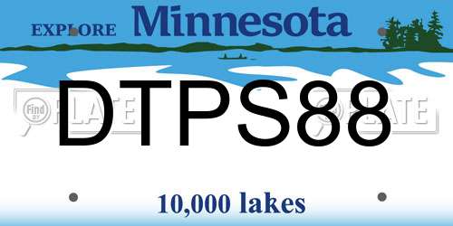 DTPS88 Minnesota License Plate