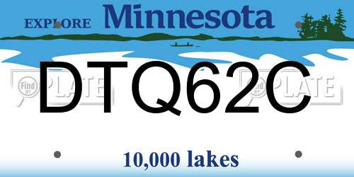 DTQ62C Minnesota License Plate