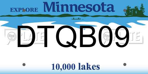 DTQB09 Minnesota License Plate
