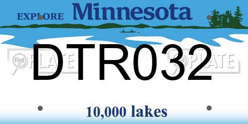 DTR032 Minnesota License Plate