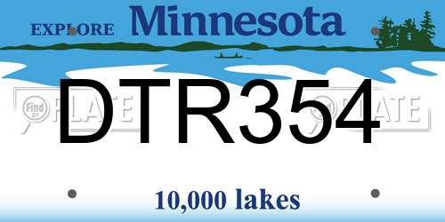 DTR354 Minnesota License Plate