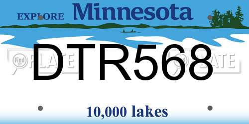 DTR568 Minnesota License Plate