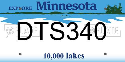 DTS340 Minnesota License Plate