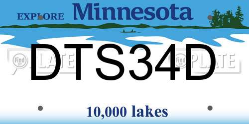 DTS34D Minnesota License Plate