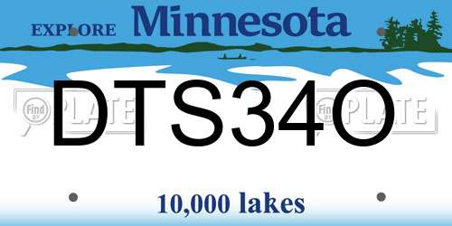 DTS34O Minnesota License Plate