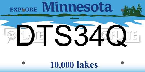 DTS34Q Minnesota License Plate