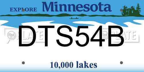 DTS54B Minnesota License Plate