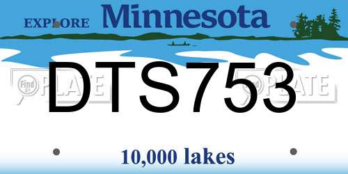 DTS753 Minnesota License Plate