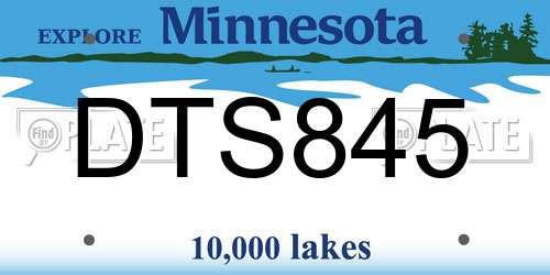 DTS845 Minnesota License Plate