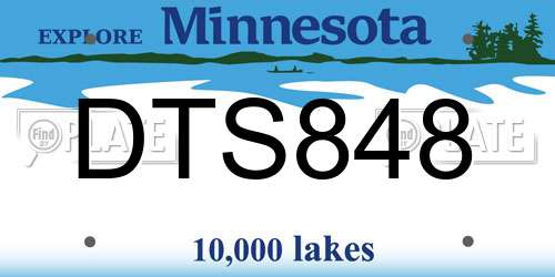 DTS848 Minnesota License Plate