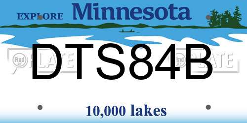 DTS84B Minnesota License Plate