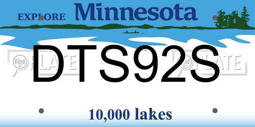 DTS92S Minnesota License Plate