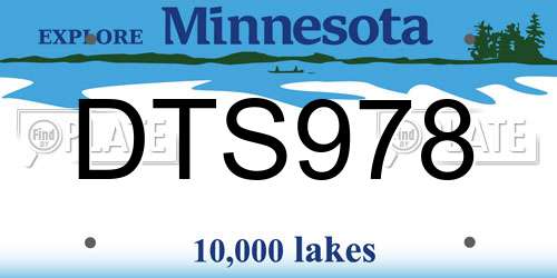 DTS978 Minnesota License Plate