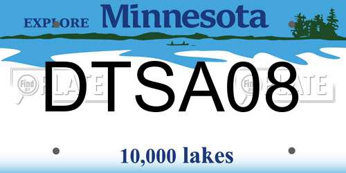 DTSA08 Minnesota License Plate
