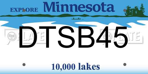 DTSB45 Minnesota License Plate