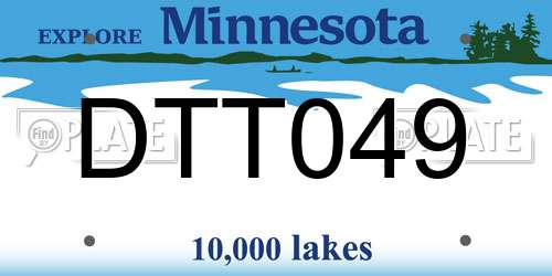 DTT049 Minnesota License Plate