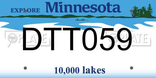 DTT059 Minnesota License Plate