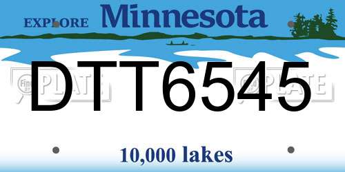 DTT6545 Minnesota License Plate