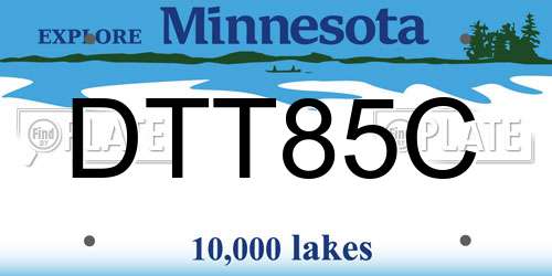 DTT85C Minnesota License Plate