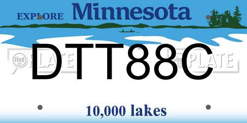 DTT88C Minnesota License Plate