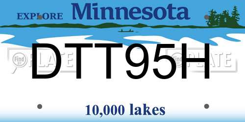 DTT95H Minnesota License Plate