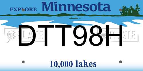 DTT98H Minnesota License Plate