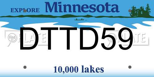 DTTD59 Minnesota License Plate