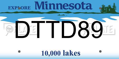 DTTD89 Minnesota License Plate