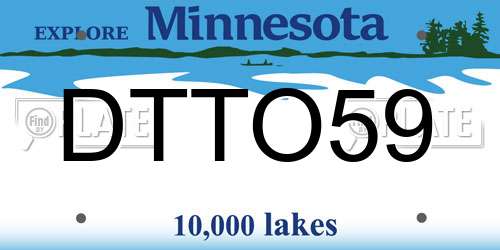DTTO59 Minnesota License Plate