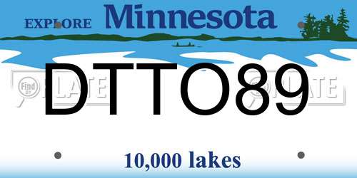 DTTO89 Minnesota License Plate