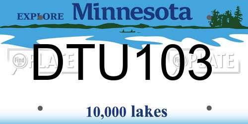 DTU103 Minnesota License Plate