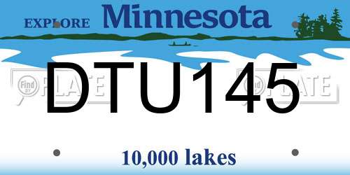 DTU145 Minnesota License Plate