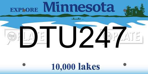 DTU247 Minnesota License Plate