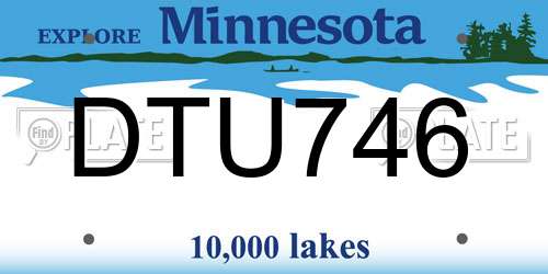 DTU746 Minnesota License Plate