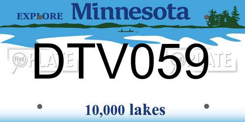 DTV059 Minnesota License Plate