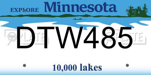 DTW485 Minnesota License Plate
