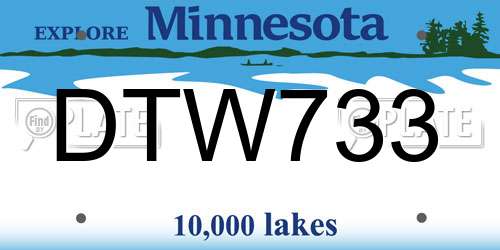 DTW733 Minnesota License Plate