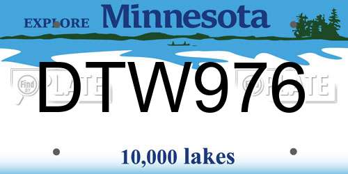 DTW976 Minnesota License Plate