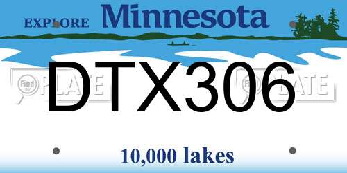 DTX306 Minnesota License Plate