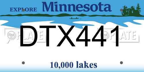 DTX441 Minnesota License Plate
