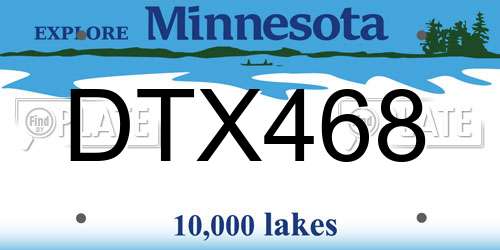 DTX468 Minnesota License Plate