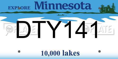 DTY141 Minnesota License Plate