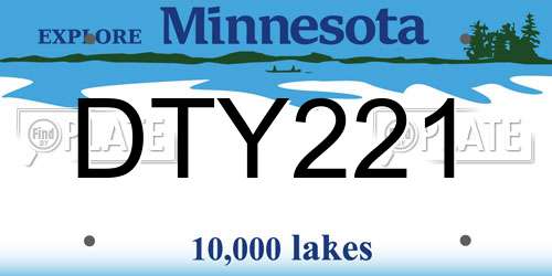 DTY221 Minnesota License Plate