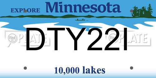 DTY22I Minnesota License Plate