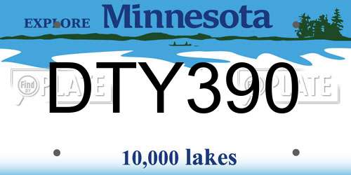 DTY390 Minnesota License Plate