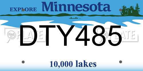 DTY485 Minnesota License Plate